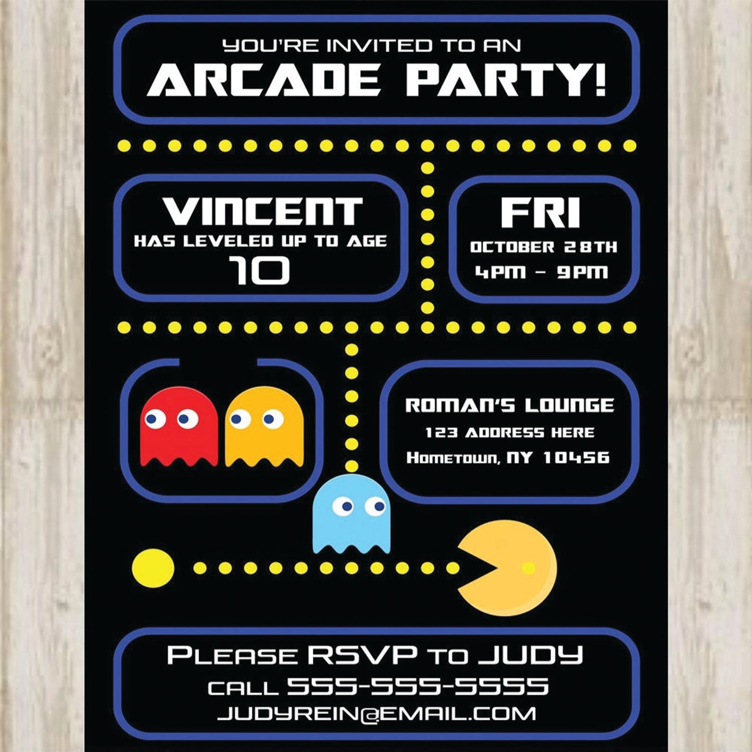 Arcade Birthday invitation- Arcade Party Invite - Video Game invitatio - Mitchiisweets